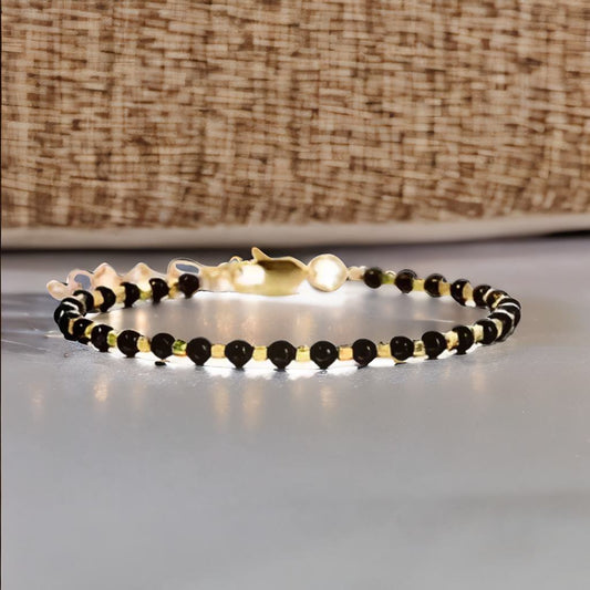 Bratara ONIX 4MM 18K GOLD - SKY Gemstones