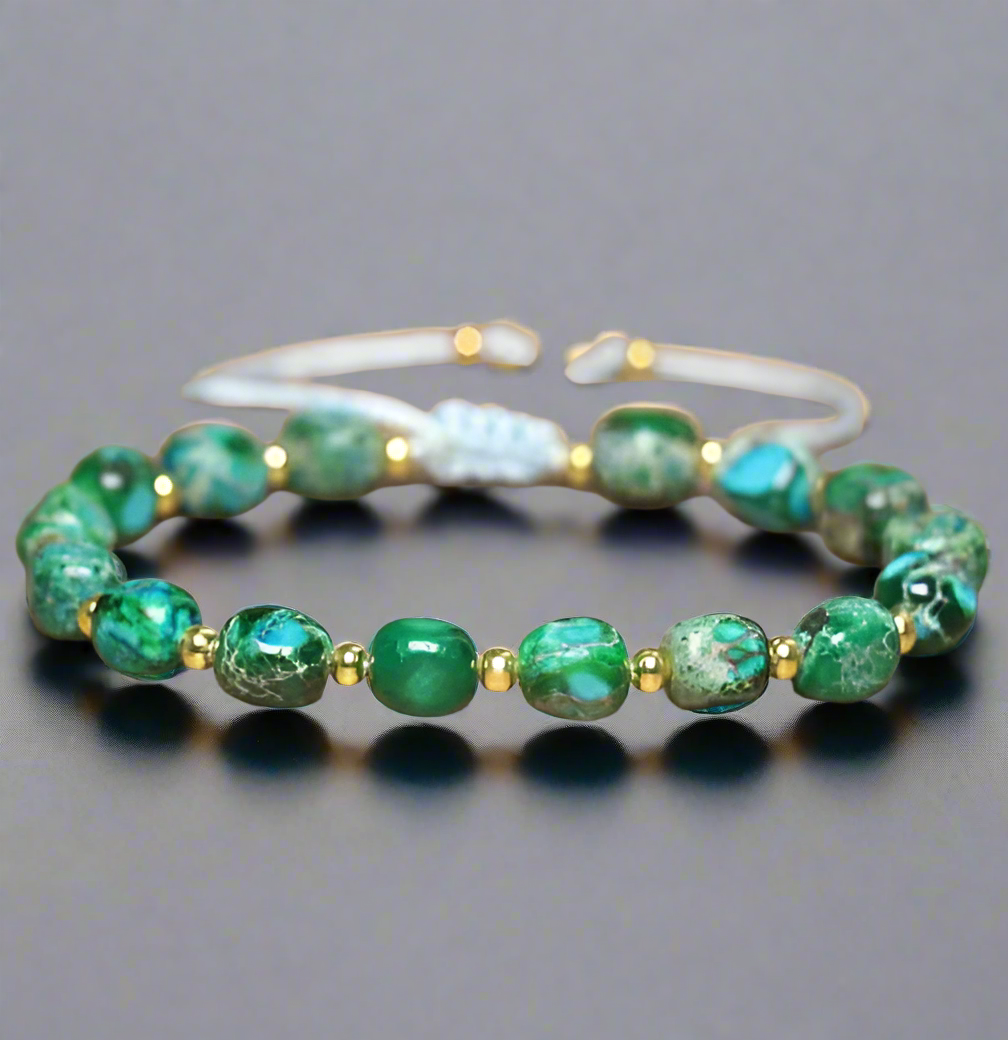 Brățara Armoniei din Jasp Imperial Verde | SKY Gemstones