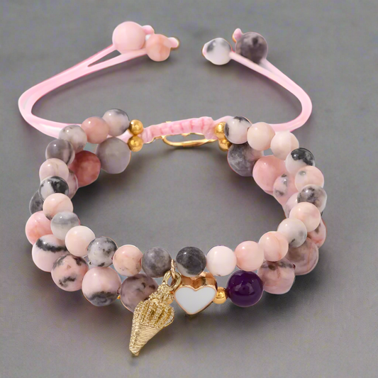 Bratara Pink Zebra Amazonit-SKY GEMSTONES